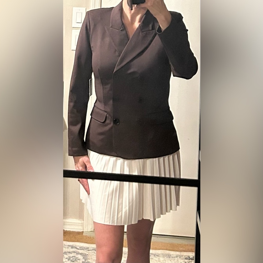 Express Columnist Double-Breasted Blazer in Dark Brown